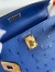 Hermes Kelly Mini II Sellier Handmade Bag in Blue Electric Ostrich Leather