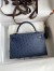 Hermes Kelly Mini II Sellier Handmade Bag in Blue de Malte Ostrich Leather