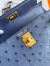 Hermes Kelly Mini II Sellier Handmade Bag in Blue de Malte Ostrich Leather