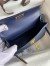 Hermes Kelly Mini II Sellier Handmade Bag in Blue de Malte Ostrich Leather