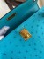 Hermes Kelly Mini II Sellier Handmade Bag in Turquoise Blue Ostrich Leather
