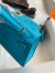Hermes Kelly Mini II Sellier Handmade Bag in Turquoise Blue Ostrich Leather