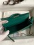 Hermes Kelly Mini II Sellier Handmade Bag In Vert Vertigo Ostrich Leather