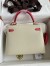 Hermes HSS Kelly Sellier 25 Bag in Craie and Rose Lipstick Epsom Calfskin