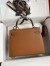 Hermes HSS Kelly Sellier 25 Bicolor Bag in Gold and Taupe Epsom Calfskin