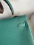 Hermes Kelly Retourne 25 Handmade Bag In Blue Paon Clemence Leather 