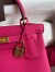 Hermes Kelly Retourne 25 Handmade Bag In Framboise Clemence Leather 