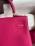 Hermes Kelly Retourne 25 Handmade Bag In Framboise Clemence Leather 