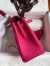 Hermes Kelly Retourne 25 Handmade Bag In Framboise Clemence Leather 