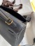 Hermes Kelly Retourne 25 Handmade Bag In Black Clemence Leather 