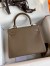 Hermes Kelly Retourne 25 Handmade Bag In Taupe Clemence Leather 