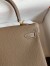 Hermes Kelly Retourne 25 Handmade Bag In Taupe Clemence Leather 