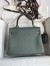 Hermes Kelly Retourne 25 Handmade Bag In Vert Amande Clemence Leather 