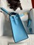 Hermes Kelly Sellier 25 Handmade Bag In Blue Candy Epsom Calfskin 