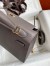 Hermes Epsom Kelly 25cm Sellier Handmade Etain Bag