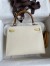 Hermes Kelly Sellier 25 Tricolor Bag in Craie/Sesame/Yellow Epsom Calfskin 