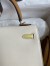 Hermes Kelly Sellier 25 Tricolor Bag in Craie/Sesame/Yellow Epsom Calfskin 