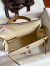 Hermes Kelly Sellier 25 Tricolor Bag in Craie/Sesame/Yellow Epsom Calfskin 