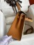 Hermes Kelly Sellier 28 Bicolor Bag in Trench and Gold Epsom Calfskin 