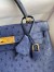 Hermes Kelly Sellier 28 Handmade Bag In Blue Iris Ostrich Leather