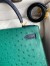 Hermes HSS Kelly 28 Bicolor Bag in Vert Vertigo and Blue Iris Ostrich Leather