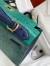 Hermes HSS Kelly 28 Bicolor Bag in Vert Vertigo and Blue Iris Ostrich Leather