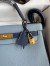 Hermes HSS Kelly 32 Bicolor Bag in Blue Lin and Blue Clemence Leather 