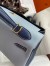 Hermes HSS Kelly 32 Bicolor Bag in Blue Lin and Blue Clemence Leather 