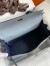 Hermes HSS Kelly 32 Bicolor Bag in Blue Lin and Blue Clemence Leather 