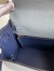 Hermes HSS Kelly 32 Bicolor Bag in Blue Lin and Blue Clemence Leather 