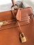 Hermes Kelly Retourne 35 Handmade Bag in Gold Barenia Calfskin 