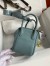 Hermes Mini Lindy Handmade Bag In Ciel Clemence Leather
