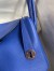 Hermes Lindy 26 Handmade Bag In Blue Electric Clemence Leather 