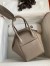 Hermes Lindy 26 Handmade Bag In Gris Asphalt Clemence Leather 
