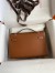 Hermes Kelly Pochette Handmade Bag in Gold Clemence Leather