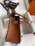Hermes Kelly Pochette Handmade Bag in Gold Clemence Leather