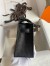 Hermes Kelly Pochette Handmade Bag in Black Cuite Ostrich Leather