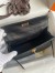 Hermes Kelly Pochette Handmade Bag in Black Cuite Ostrich Leather