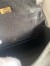 Hermes Kelly Pochette Handmade Bag in Black Cuite Ostrich Leather