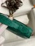 Hermes Kelly Pochette Handmade Bag in Vert Vertigo Bordeaux Ostrich Leather