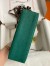 Hermes Kelly Pochette Handmade Bag in Vert Vertigo Bordeaux Ostrich Leather