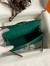 Hermes Kelly Pochette Handmade Bag in Vert Vertigo Bordeaux Ostrich Leather