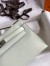 Hermes Kelly Pochette Handmade Bag In Vert Fizz Swift Calfskin 