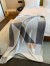 Hermes H Drapeau Blanket in Acier and Perle Cashmere