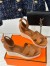 Hermes Elda Espadrilles in Brown Leather
