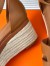 Hermes Elda Espadrilles in Brown Leather