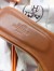 Hermes Oran Sandals In Brown Leather With Stitched Detail