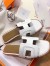 Hermes Oran Sandals In White Leather With Stitched Detail