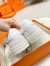 Hermes Men's Day Sneakers in White Leather