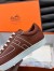 Hermes Boomerang Sneakers In Brown Epsom Calfskin 